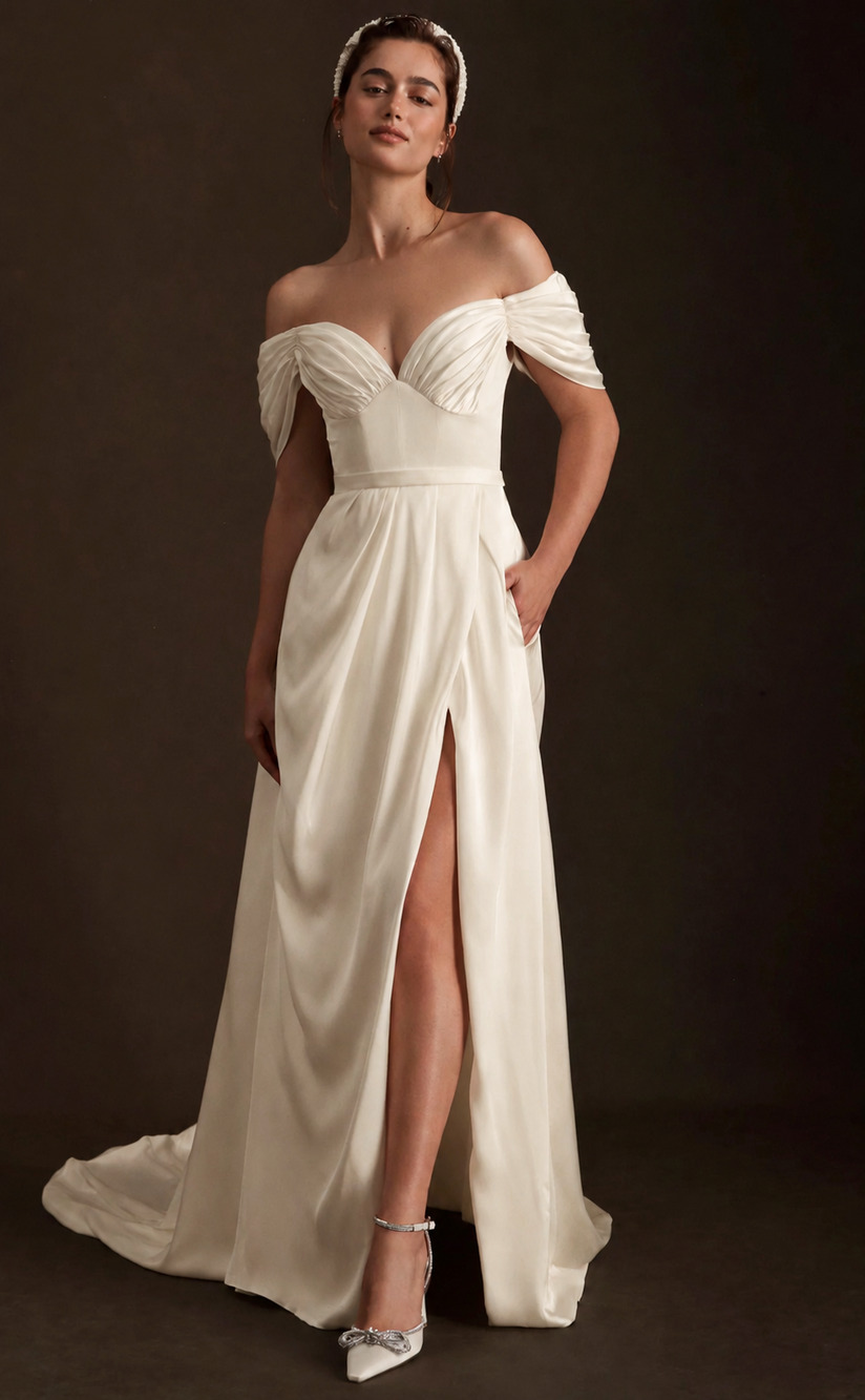 Savannah Miller Delilah Ivory Puff Sleeve Corset Wedding Gown NWT 10